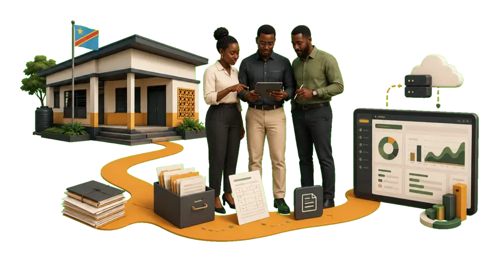 L'équipe et la mission d'Ardoise à Kinshasa