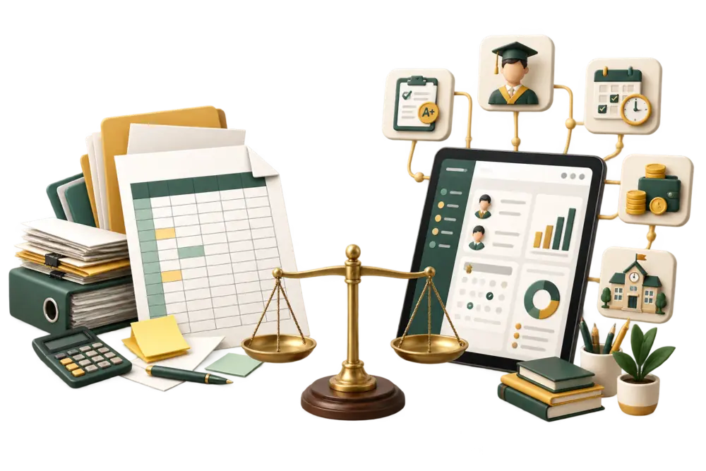 La comparaison entre un tableur et un logiciel scolaire