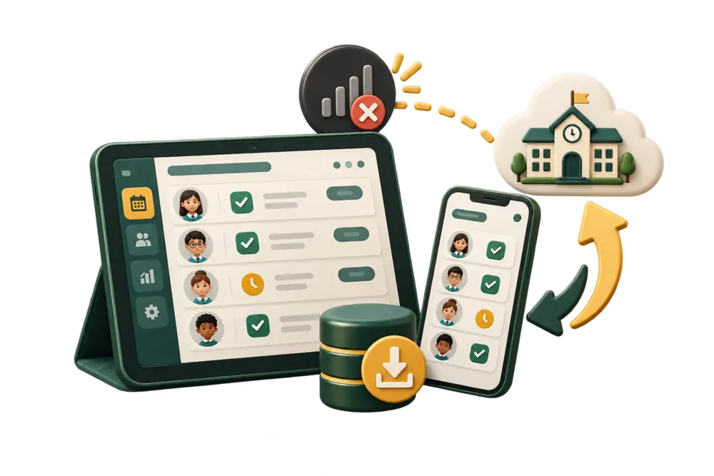 Une saisie scolaire qui continue pendant une coupure Internet